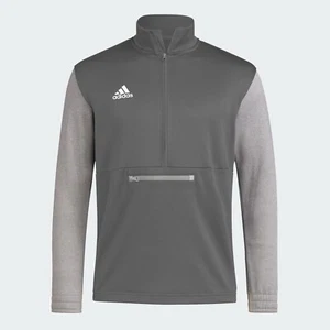 Adidas Men's Team Issue 1/4 Zip Gray Fleece Jacket Size XL - Picture 1 of 1