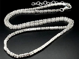 SCHMUCKJAGD VIERKANT DESIGN KÖNIGSKETTE AUS 925/- SILBERWEIß MIT KARABINER - Bild 1 von 4