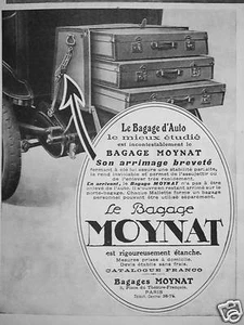 PUBLICITÉ DE PRESSE 1922 MOYNAT LE BAGAGE D'AUTO ARRIMAGE BREVETÉ - ADVERTISING - Bild 1 von 1