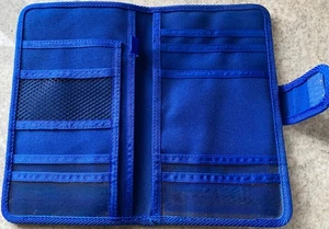 Vintage Travel Case Bi-fold Blue Documents Travel papers - Picture 1 of 5