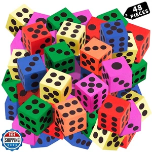 Big Foam Dice Set - 48-Pack, Jumbo, and Colorful Dice for Kids - Ideal for Bo - Picture 1 of 5