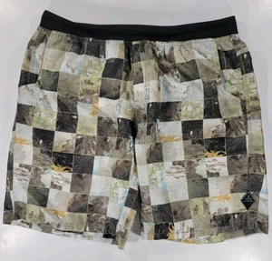 PrAna Breathe Mojo Shorts Mens XL Performance Pockets Stretch Patchwork Tropical - Picture 1 of 11