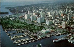 Miami,FL Aerial View of City Florida Postcard - Picture 1 of 2