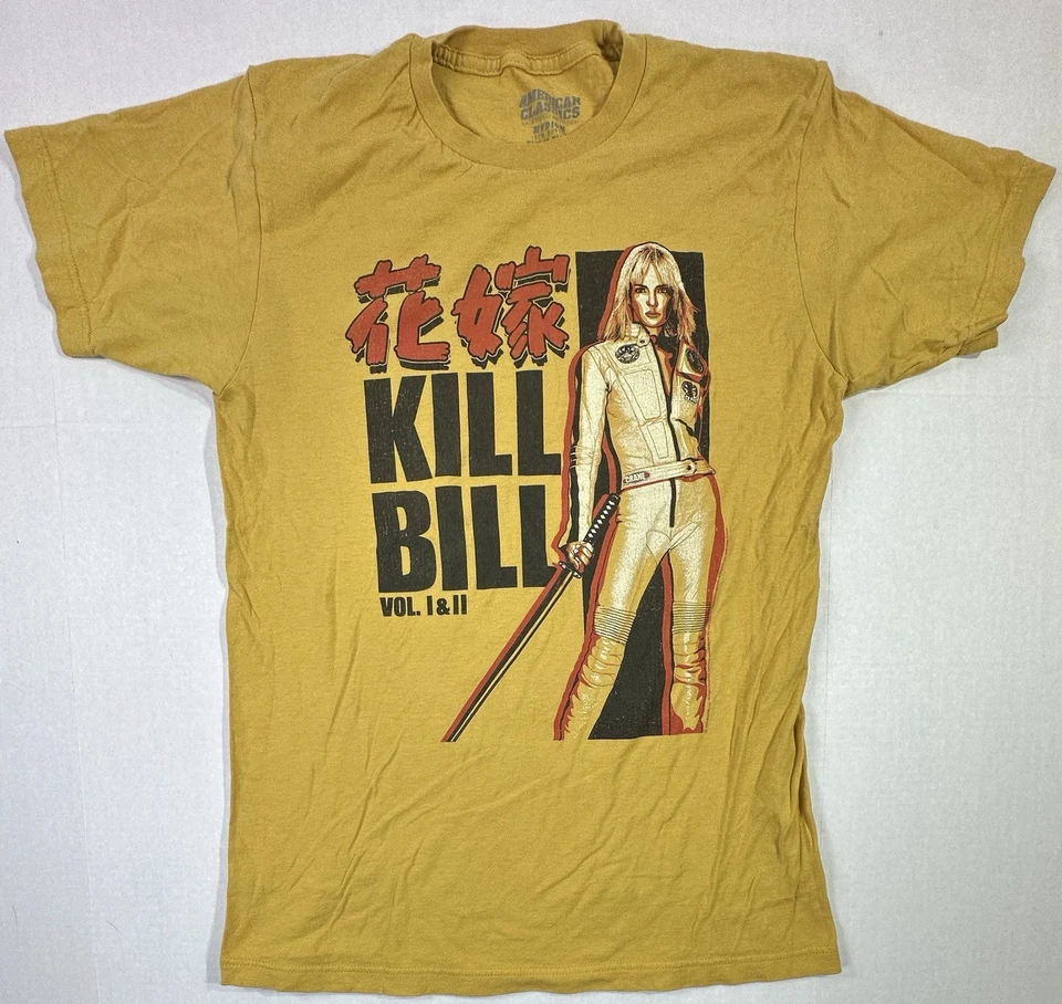 Camiseta Gráfica Kill Bill Vol 1 y 2 Amarilla Clásicos Americanos Uma Thurman Mediana Foto 1 de 4
