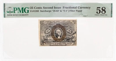 Fr. 1289, 25c, US Fractional Currency-Second Issue , PMG 58 - Image 1 of 4
