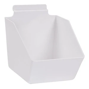 SSWBasics 6 x 5 1/2 x 7 1/2 pulgadas cubo de basura de plástico blanco - para Slatwall - Juego de 2 - Imagen 1 de 1