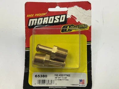 Accesorios de manguera de combustible Moroso 65380, manguera de 3/8" NPT a 3/8" - PAQUETE DE 2 Foto 1 de 3