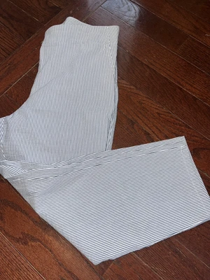 JONES NEW YORK Women's Blue & White Striped Tapered Leg Ankle Pants Sz. 16W - Image 1 of 4
