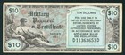 Series 481 $10 US Military Payment Certificate ** PAPER CURRENCY