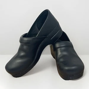 DANSKO Black Leather Professional Clogs Women’s Size ~EUR 41 ~ US 10.5-11~ GOOD - Picture 1 of 15