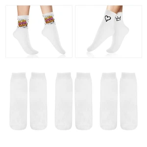 6 Paar Druck Socken Blanko Embryo Mann bedruckbar für Sublimation Damen Baumwolle - Bild 1 von 12