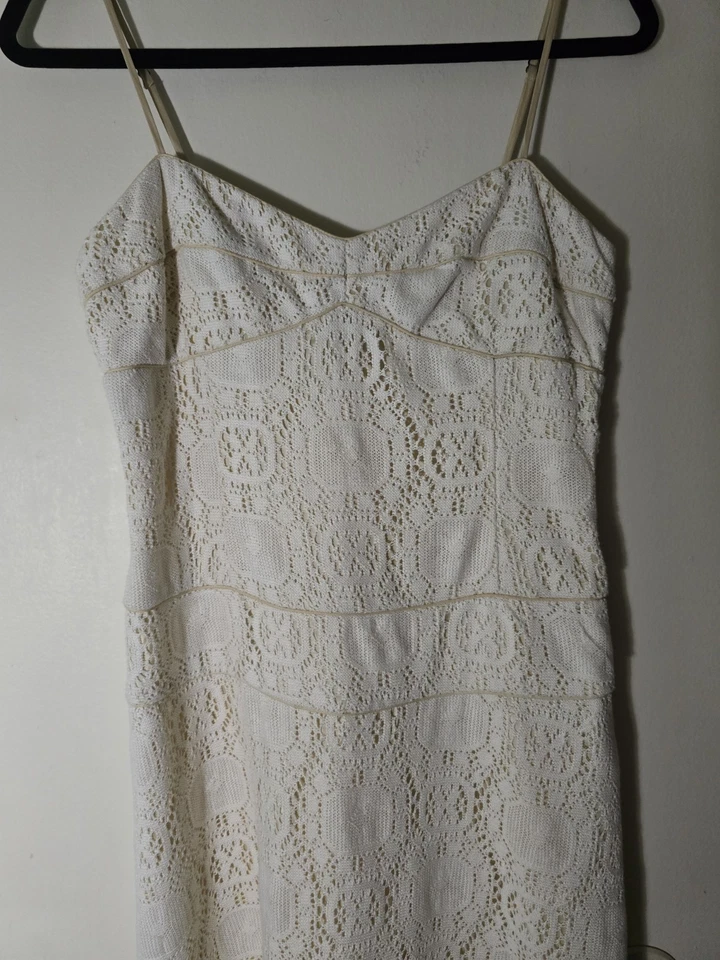 To The Max Lace Trim Knit Dress Romantic Feminine Balletcore NWOT Cream Size 6 - Image 1 of 4