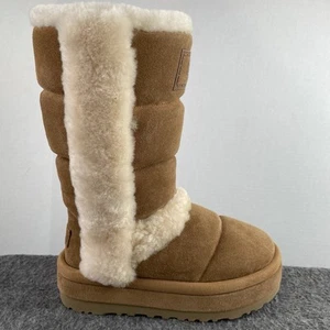 UGG Classic Chillapeak Tall Chestnut Wildleder Damen Plateau Stiefel Größe 8 NEU - Bild 1 von 7
