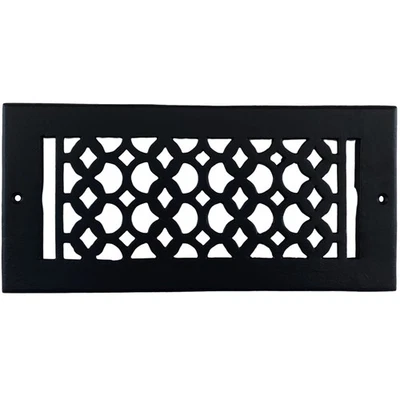 Rejilla de suelo rectangular de hierro fundido 11 3/4 por 5 5/8 Foto 1 de 3