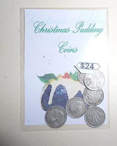6 STERLING SILVER CHRISTMAS PUDDING 3d 's AUSTRALIAN COINS IN A SPECIAL GIFT BAG - Picture 1 of 1