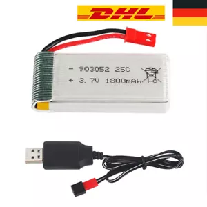 3,7V 1800mAh Lipo Akku JST Stecker mit USB Ladegerät für RC Drohne Quadcopter - Bild 1 von 9