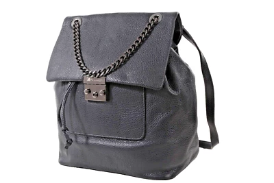 Krole Trinity рюкзак наплечная сумка черный итальянский кожаный цепочка ручки Gunmetal - Изображение 1 из 4