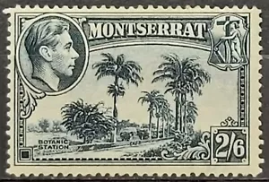 Montserrat KGVI 1943 2/6 Slate Blue Perf 14 Mint sg 109a - Picture 1 of 2