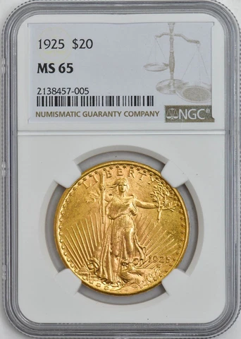 1925 $20 Saint Gaudens MS65 NGC 946120-11 Cover