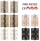 Internal Fire Door Hinges Ball Bearing 3" (76mm) / 4" Chrome Black Brass