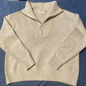 Old Navy Sweater Women’s Sz XL Heathered Gray 1/4 Zip Soft Cozy Classic Preppy - Picture 1 of 10