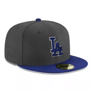 Los Angeles Dodgers LAD MLB Authentic New Era 59FIFTY Fitted Cap - Dark Gray - Picture 1 of 4