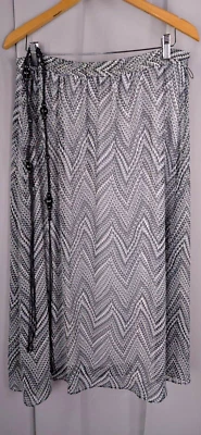 Mujer Falda Grande Gris Cinturón Chevron Maxi Estilo Ventoso para Trabajo Fin de Semana Viaje Foto 1 de 4