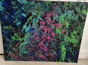 ORIGINAL DRIP PAINTING, ABSTRACT EXPRESSIONIST 16 X20. SignedO ?? - Picture 1 of 24