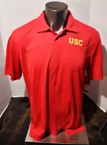 USC Trojans Herren Cardinal ROT gestreift Poloshirt Herren Lrg NEU mit Musteretikett - Bild 1 von 6