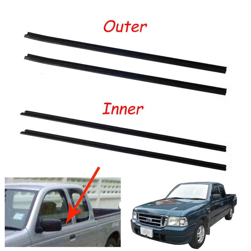 Par de sellos de goma para cinturón de puerta para camioneta Ford Ranger cabina única 06-12 Foto 1 de 1