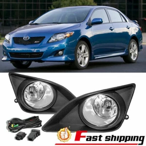 Fits 2009-2010 Toyota Corolla Clear Lens Driving Fog Lights Lamps W/switch Pair - Picture 1 of 11