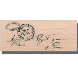 Mounted Rubber Stamp, PARIS ADDRESS, Media, Collage, Script, Post, Postage, Mail - Picture 1 of 2