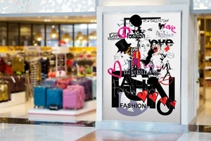 3D Frau rote Lippen B01 Business Tapete Wandbild selbstklebend Handel Zoe - Bild 1 von 11