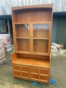 Vintage Mid Century Nathan Teak Display Cabinet Wall Unit Cupboard - Picture 1 of 6