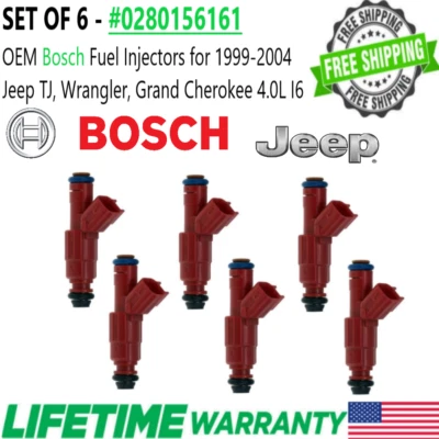 Brand New 6Pcs Bosch Genuine Fuel Injectors for 1999-2003 Ford Windstar 3.8L V6 - Image 1 of 4