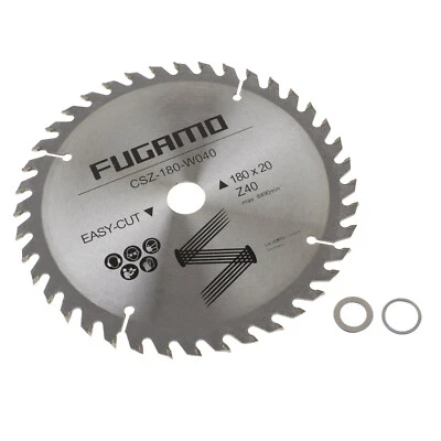 FUGAMO HM Kreissägeblatt Ø 180 x 20 / 16 mm 40 Zähne Sägeblatt für Hartholz Spannplatte