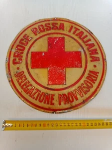 insegna litografata originale Croce Rossa Italiana delegazione provvisoria - Picture 1 of 8