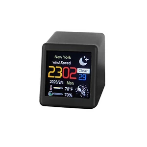 Smart Desktop Clock WIFI Weather Clock 1.5Inch Screen Temperature&Humidity Gifts - Picture 1 of 17