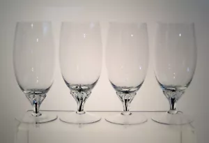 EXQUISITE BOHEMIA BELFOR Footed Tumbler aka Iced Tea Glasses 6 1/2" SET of FOUR - Picture 1 of 1