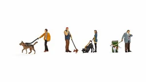 NOCH Juego de Figuras "Hombres con Perros", Miniaturas Móviles y Animales para - Imagen 1 de 2