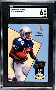 Troy Brown #220 1993 lleno de acción, novato radiocontrol, graduado SGC, PATS, CAMPEÓN DEL SUPERBOWL - Imagen 1 de 2