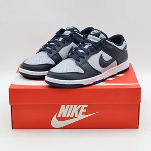 DD1391-003 Nike Dunk Low Georgetown Championship Grey Navy Wolf Gray (Men's) - Picture 1 of 10