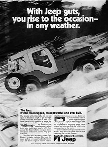 Pubblicità originale Jeep CJ-5 1972 "Alza all'occasione" - Foto 1 di 1