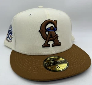 New Era 59Fifty California Angels Fitted Hat 8 White Brown New Hat Club Rare - Picture 1 of 11