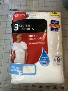 Nuove confezioni da 3 T-shirt Hanes senza tag comfort cool, bianche, taglia large (42""-44") - Foto 1 di 3