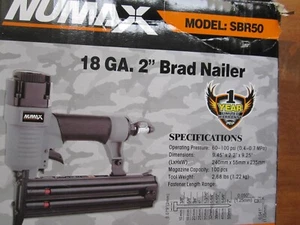Brad Nailer, 18 gauge x 2" Nu Max SBR50 Air Nailer NEW open box - Picture 1 of 4
