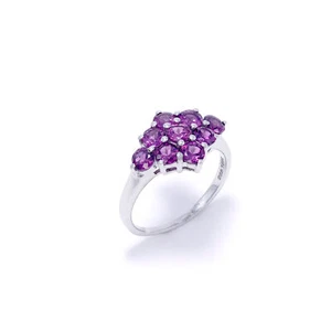 Rhodolite Garnet Cluster Ring - Picture 1 of 4