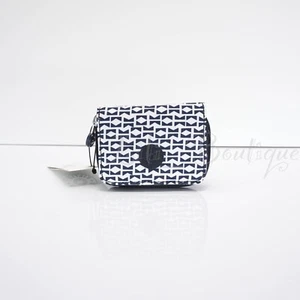 NWT Kipling KI0809 Tops Mini Wallet Zip Snap Card Case Artisinal K Navy White 34 - Picture 1 of 7