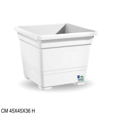 VECA VASO QUADRATO CM 45X45X36 H COLORE BIANCO FIORIERA QUADRATA IN PLASTICA