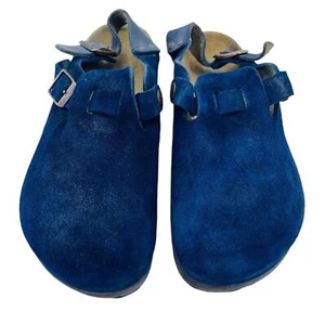 Birkenstock Boston Clogs 38 Navy Blue Suede W7 / M9 - Picture 1 of 6